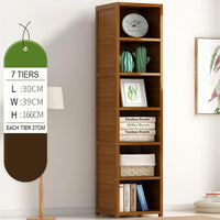Solid Bamboo Corner Storage Organizer Plan Stand Book Shelf 5/6/7 Tier living room KingsWarehouse 
