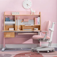 Solid Rubber Wood Height Adjustable Children Kids Ergonomic Blue Study Desk Chair Set 120cm AU Baby & Kids Kings Warehouse 