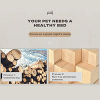 Solid Wood Pet Cat Dog Bed with Bedding Kings Warehouse 