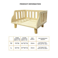 Solid Wood Pet Cat Dog Bed with Bedding Kings Warehouse 