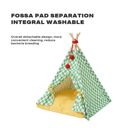 Solid wood pet tent nest with removable mattress Kings Warehouse 