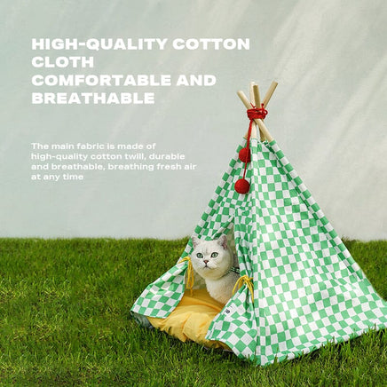 Solid wood pet tent nest with removable mattress Kings Warehouse 