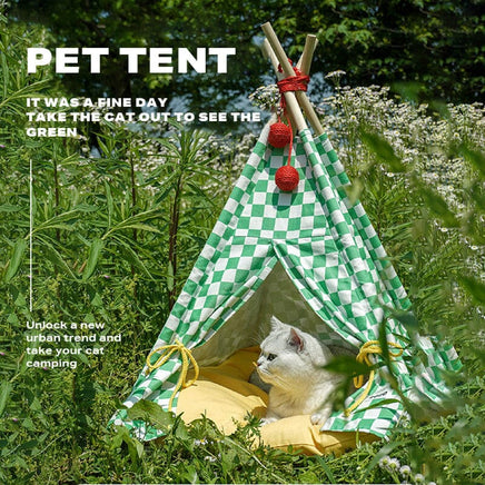Solid wood pet tent nest with removable mattress Kings Warehouse 