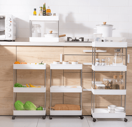 Space Saver Rolling Storage Trolley Cart 3 tier Kings Warehouse 