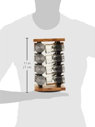 Spice Rack Organizer with 12 Pieces Jars for Kitchen Appliances Supplies Kings Warehouse 
