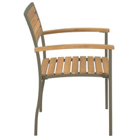 Stackable Outdoor Chairs 2 pcs Solid Acacia Wood and Steel Kings Warehouse 