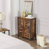 Standing Cabinet Sideboard with Louvred Doors Industrial Design Rustic Brown living room Kings Warehouse 