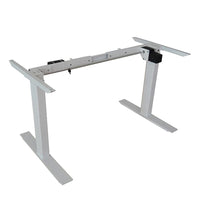 Standing Desk Height Adjustable Sit Stand Motorised Grey Dual Motors Frame 140cm Black Top