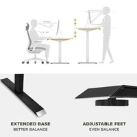 Standing Desk Height Adjustable Sit Stand Motorised Grey Dual Motors Frame Top Kings Warehouse 