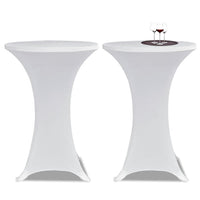 Standing Table Cover 60 cm White Stretch 2 pcs