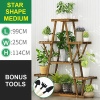 STAR Shape Bamboo Plant Stand Supplier Multi Tier Flower Rack for Indoor Outdoor Large garden supplies KingsWarehouse 