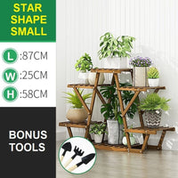 STAR Shape Bamboo Plant Stand Supplier Multi Tier Flower Rack for Indoor Outdoor Small garden supplies KingsWarehouse 