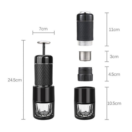 STARESSO Coffee Maker Red Dot Award Winner Portable Espresso Cappuccino Quick Cold Brew Manual Coffee Maker Machines All in One - Black Kitchenware Kings Warehouse 