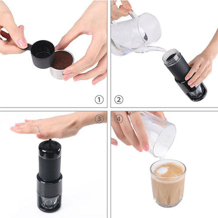 STARESSO Coffee Maker Red Dot Award Winner Portable Espresso Cappuccino Quick Cold Brew Manual Coffee Maker Machines All in One - Black Kitchenware Kings Warehouse 