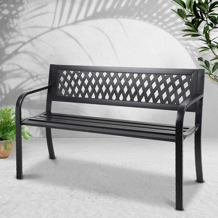 Steel Modern Garden Bench - Black Kings Warehouse 