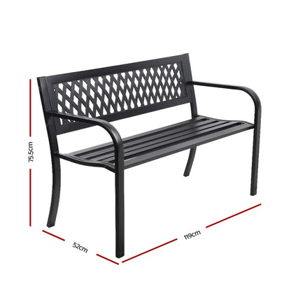 Steel Modern Garden Bench - Black Kings Warehouse 