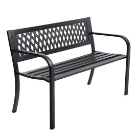 Steel Modern Garden Bench - Black Kings Warehouse 