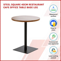 Steel Square 45cm Restaurant Cafe Office Table Base Leg Kings Warehouse 