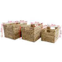 Storage Basket Set 3 Pieces Water Hyacinth Kings Warehouse 