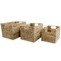 Storage Basket Set 3 Pieces Water Hyacinth Kings Warehouse 