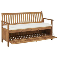 Storage Bench with Cushion 148 cm Solid Acacia Wood Kings Warehouse 