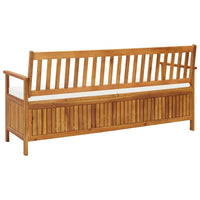 Storage Bench with Cushion 170 cm Solid Acacia Wood Kings Warehouse 