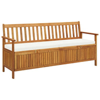 Storage Bench with Cushion 170 cm Solid Acacia Wood Kings Warehouse 