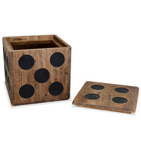 Storage Box Mindi Wood 40x40x40 cm Dice Design Kings Warehouse 