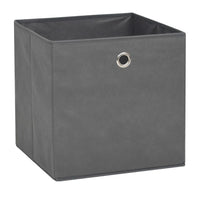 Storage Boxes 10 pcs Non-woven Fabric 32x32x32 cm Grey Kings Warehouse 