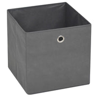Storage Boxes 10 pcs Non-woven Fabric 32x32x32 cm Grey Kings Warehouse 
