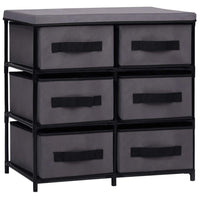 Storage Cabinet with 6 Drawers 55x29x55 cm Grey Steel