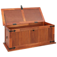Storage Chest 90x45x40 cm Solid Acacia Wood Kings Warehouse 