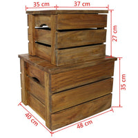Storage Crate Set 2 Pieces Solid Reclaimed Wood Kings Warehouse 