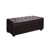 Storage Ottoman Blanket Box Footstool Leather Foot Stool Chest Toy Brown Kings Warehouse 