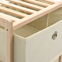 Storage Rack with 5 Fabric Baskets Cedar Wood Beige Kings Warehouse 