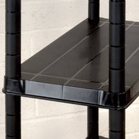 Storage Shelf 4-Tier Black 61x30.5x130 cm Plastic Kings Warehouse 