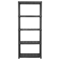 Storage Shelf 5-Tier Black 71x38x170 cm Plastic Kings Warehouse 