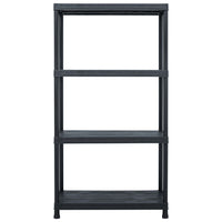 Storage Shelf Rack Black 100 kg 60x30x138 cm Plastic Kings Warehouse 