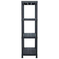 Storage Shelf Rack Black 200 kg 80x40x138 cm Plastic Kings Warehouse 