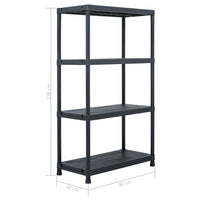 Storage Shelf Rack Black 200 kg 80x40x138 cm Plastic Kings Warehouse 