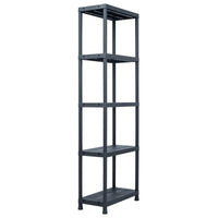 Storage Shelf Racks 2 pcs Black 125 kg 60x30x180 cm Plastic Kings Warehouse 