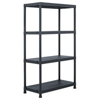 Storage Shelf Racks 2 pcs Black 200 kg 80x40x138 cm Plastic Kings Warehouse 