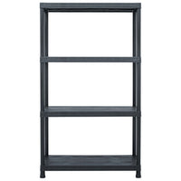Storage Shelf Racks 2 pcs Black 200 kg 80x40x138 cm Plastic Kings Warehouse 
