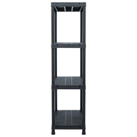 Storage Shelf Racks 2 pcs Black 60x30x138 cm Plastic Kings Warehouse 