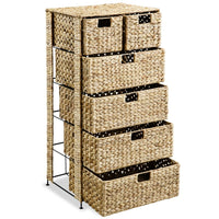 Storage Unit with 6 Baskets 47x37x100 cm Water Hyacinth Kings Warehouse 