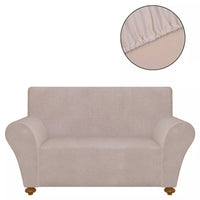 Stretch Couch Slipcover Beige Polyester Jersey Kings Warehouse 