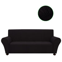 Stretch Couch Slipcover Black Polyester Jersey Kings Warehouse 