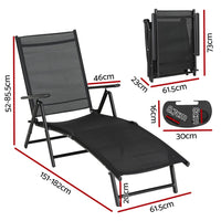 Sun Lounge Outdoor Lounger Recliner Chair Foldable Patio Furniture Kings Warehouse 