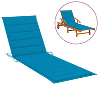 Sun Lounger Cushion Blue 200x70x4 cm Fabric