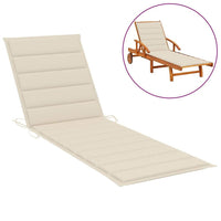 Sun Lounger Cushion Cream 200x50x4 cm Fabric Outdoor Furniture Kings Warehouse 